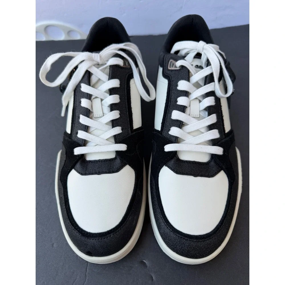 Kurt Geiger London Mens Black Sparkle White Eagle Head New Low Top Sneakers NWOB